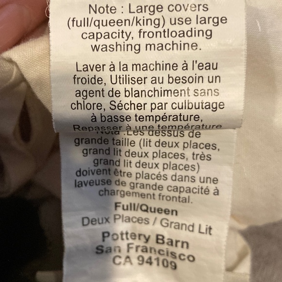 Pottery Barn Linen & Cotton Duvet Cover Full / Queen - Picture 4 of 5